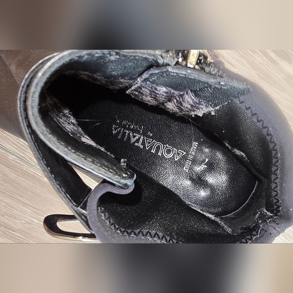 Aquatalia Leather Gothic Boots Gunmetal Hardware Houndstooth Made In Italy - Picture 9 of 12